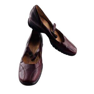 Söfft Womens Burgundy Leather Mary Jane Shoes Size 10M